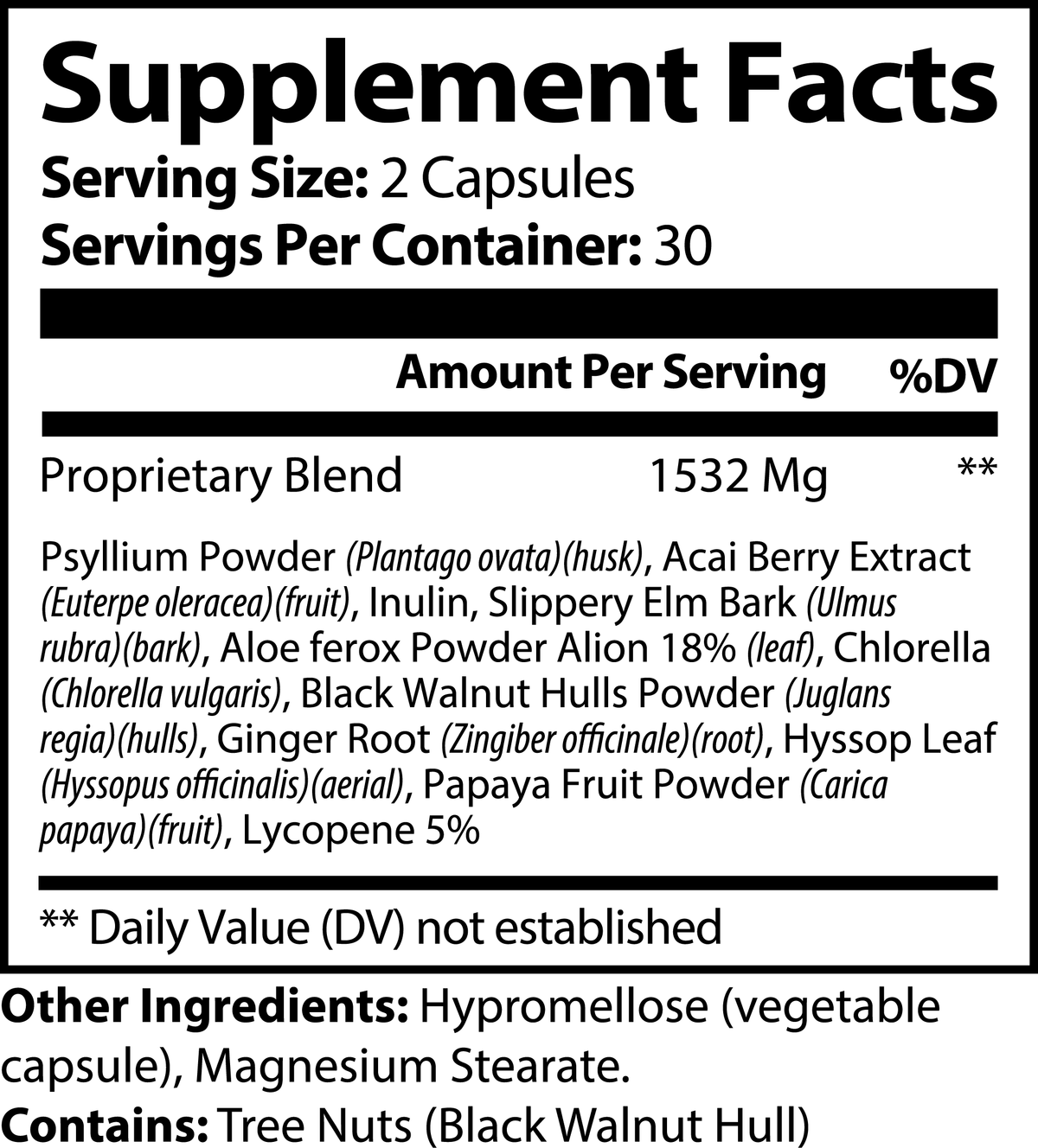 Acai Detox Cleanse Herbal Supplement Capsules Pulse & Vitality