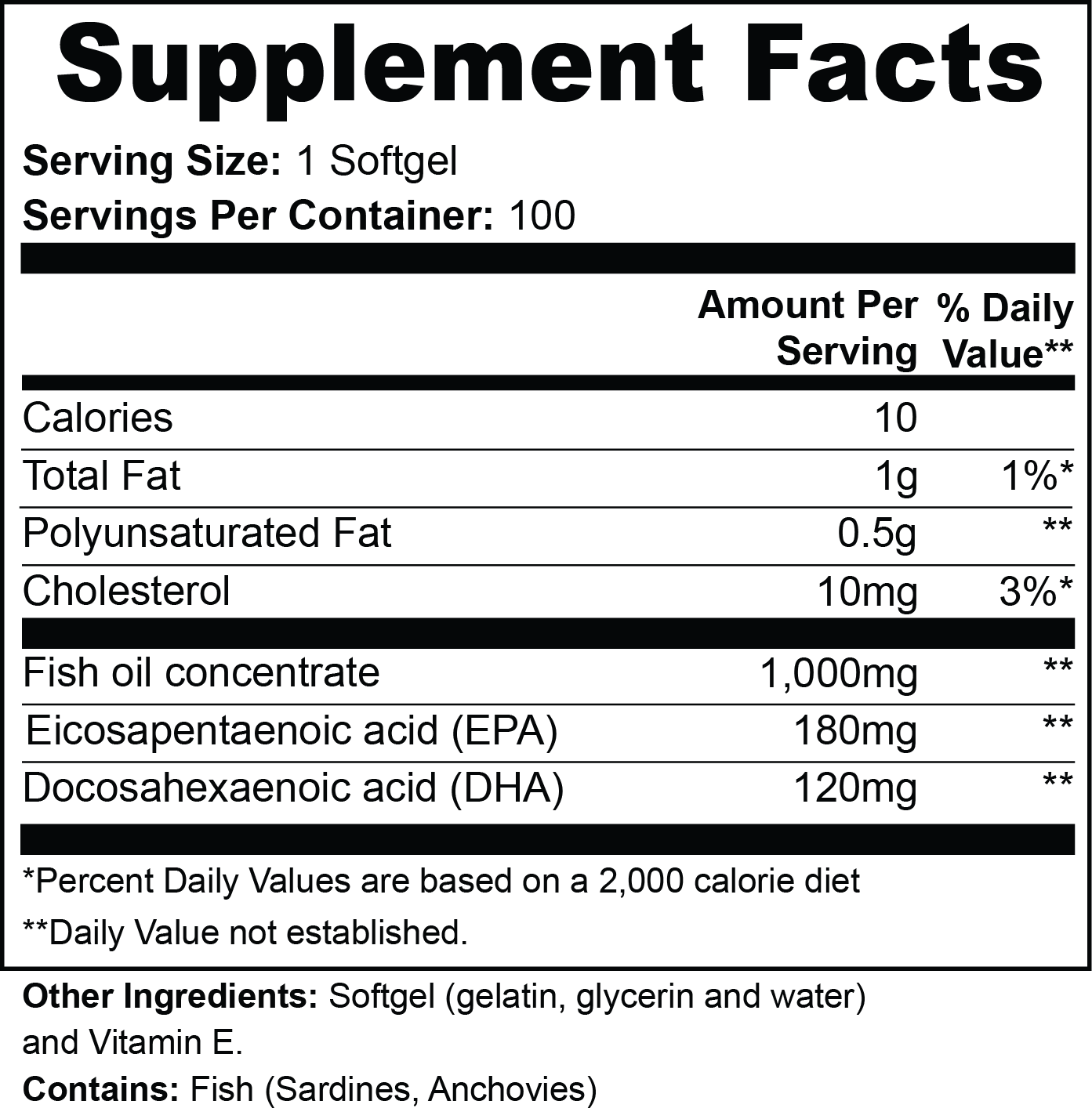 Omega-3 EPA 180mg + DHA 120mg - Pulse & Vitality