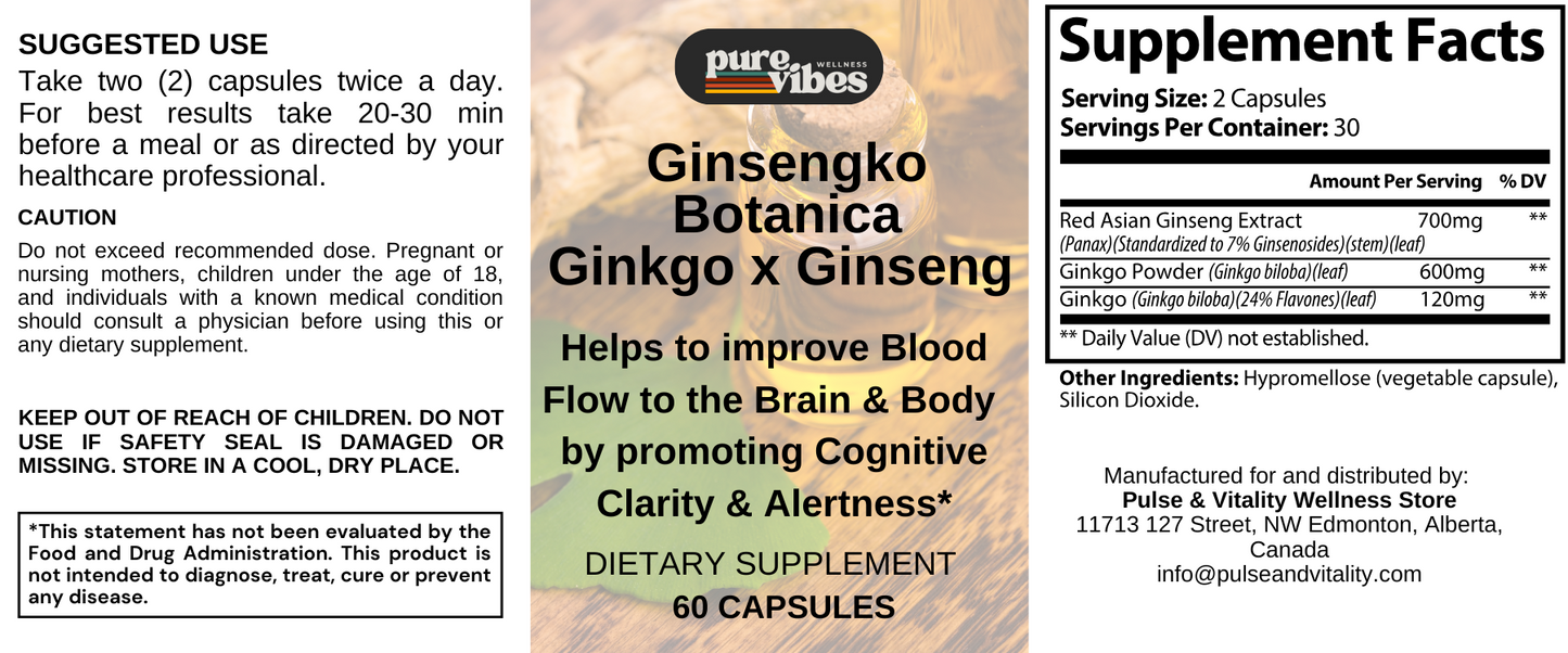 Ginsenkgo (GxG) Immunity Booster - Pulse & Vitality