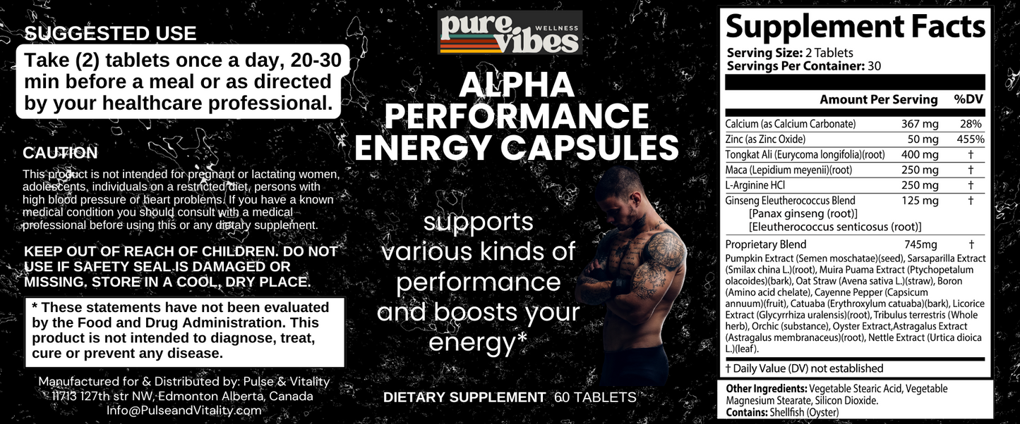 Performance supplements for men Pulse & Vitality