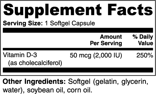 Vitamin D3 2,000 IU Pulse & Vitality