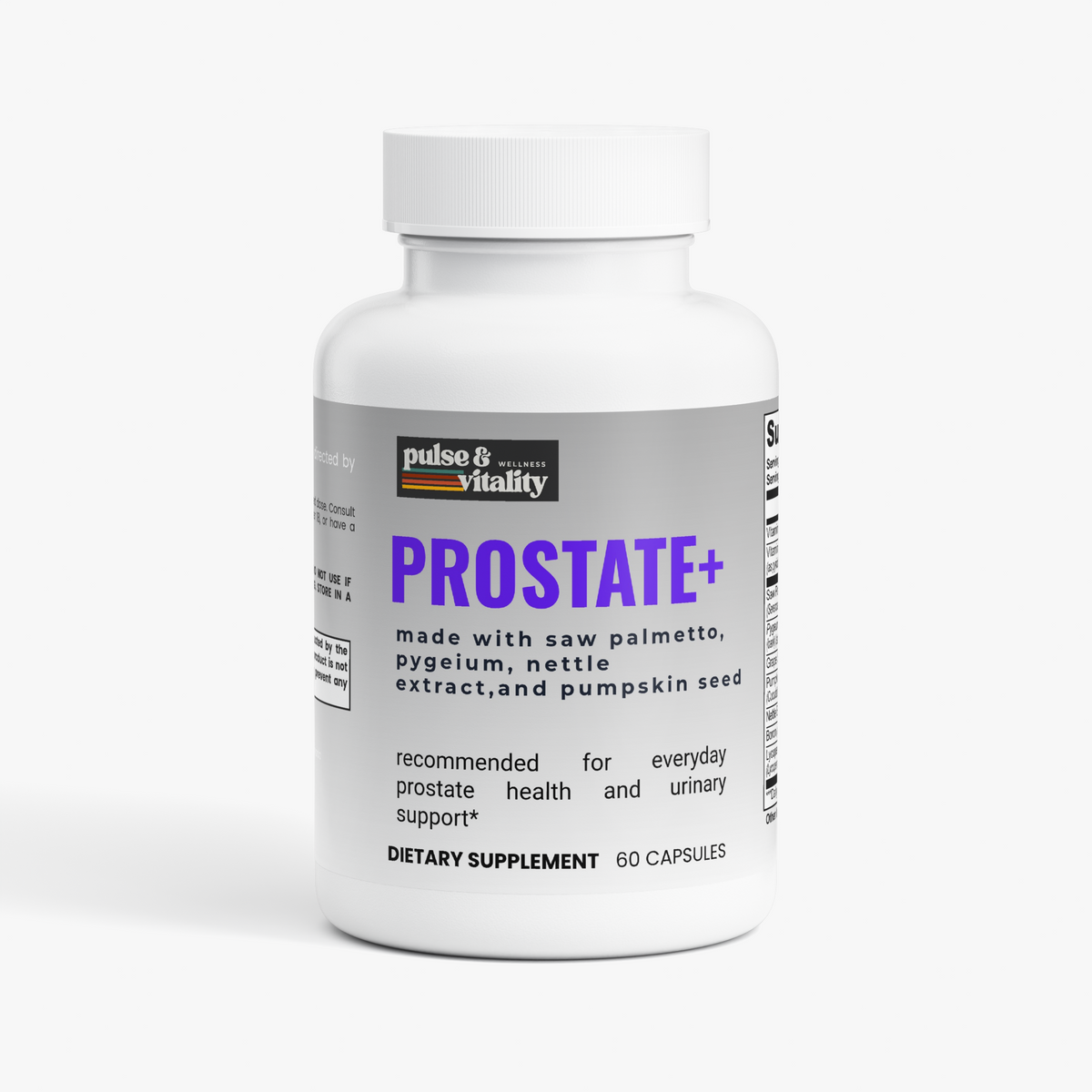 Prostate Support Herbal Supplement Capsules Pulse & Vitality