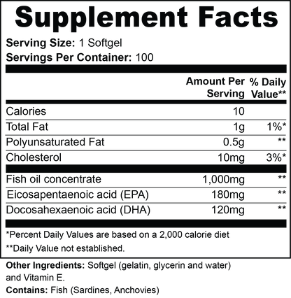 Omega-3 EPA 180mg + DHA 120mg - Pulse & Vitality