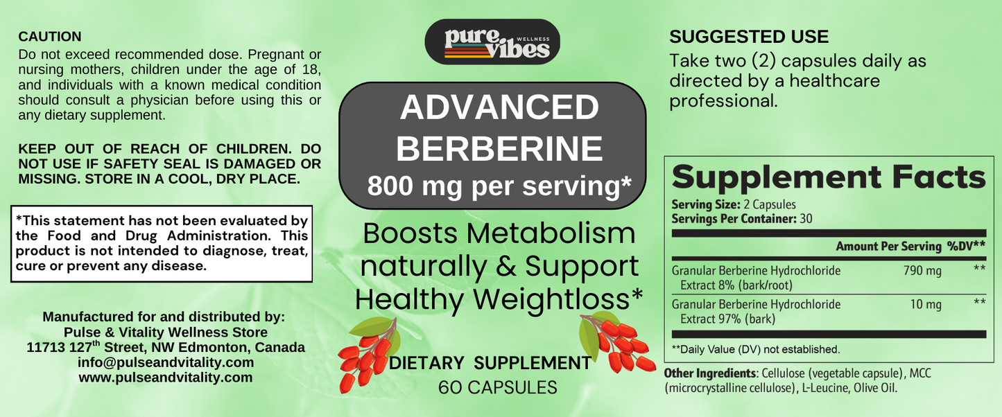 Berberine Metabolism Weight Booster - Pulse & Vitality