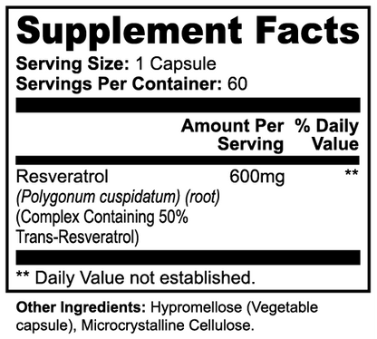 Resveratrol 50% 600mg Pulse & Vitality