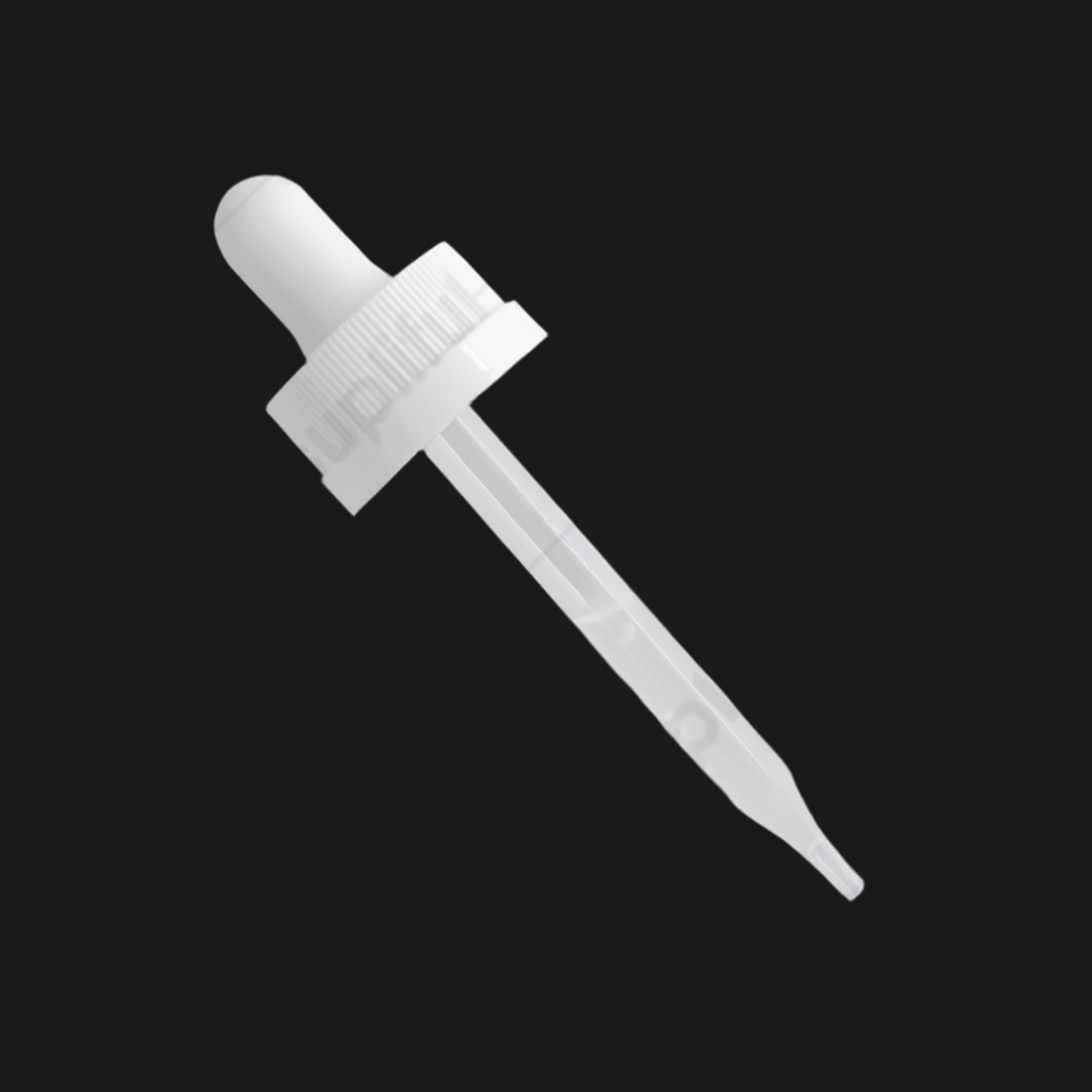 White dropper on a black background