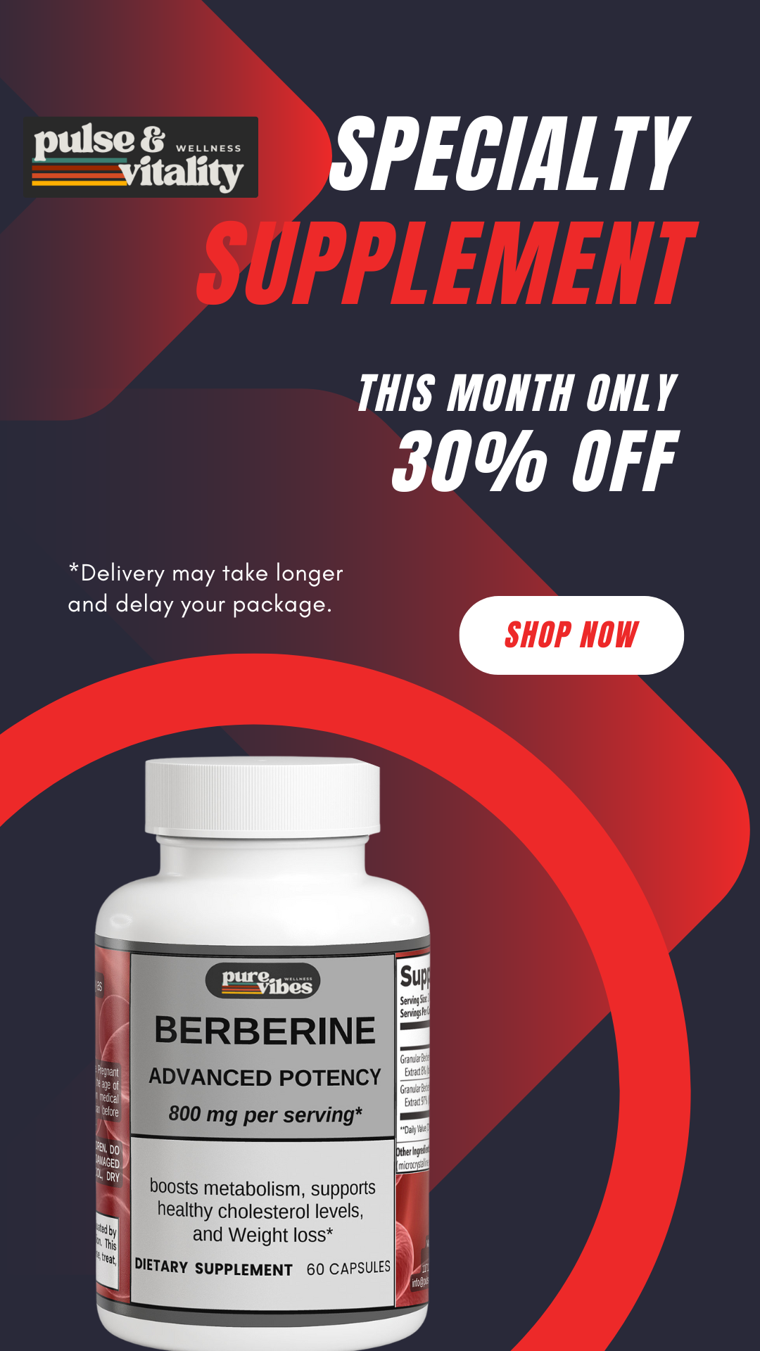 Berberine Metabolism Weight Booster - Pulse & Vitality